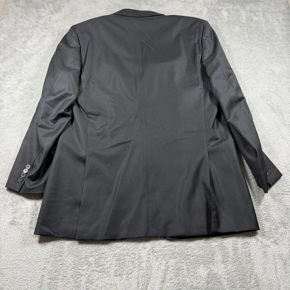 Ermenegildo Zegna Blazer Mens 58L Black 100% Wool 3-Button Suit Jacket